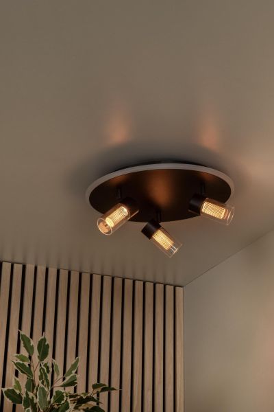 Lucide EVERINA - Flush ceiling light - Ø 40 cm - LED Dim. - CCT - 2200K/6500K - Black